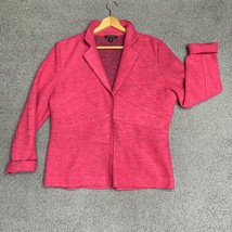 PARKHURST Blazer Womens XL Pink Wool Blend Snap Front Casual Preppy Jacket - £15.68 GBP