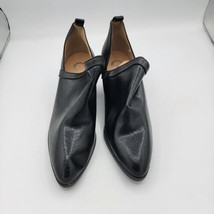 Women Black Square Toe British Style 7.5 Shoes Slip On Block High Heels ... - £20.70 GBP