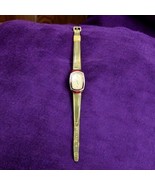 Vintage Lucerne Red Acrylic Ladies Wristwatch Swiss Made - $49.49