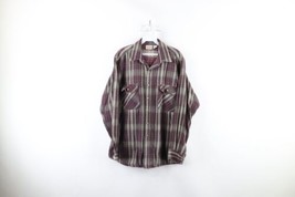 Vintage 90s Five Brother Mens Large Tall Faded Heavyweight Flannel Button Shirt - £38.14 GBP