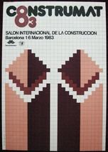 1983 Original Poster Spain Barcelona Construction Fair Architecture Building - £60.18 GBP