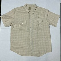 Haband Travelers Shirt Mens XL Summer Plaid Seersucker Button Snap Breat... - $19.90