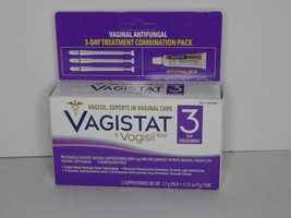 Vagistat 3 Day Treatment Vagasil Cream Contains 3 Suppositories 6/2024 New (h) - £11.72 GBP