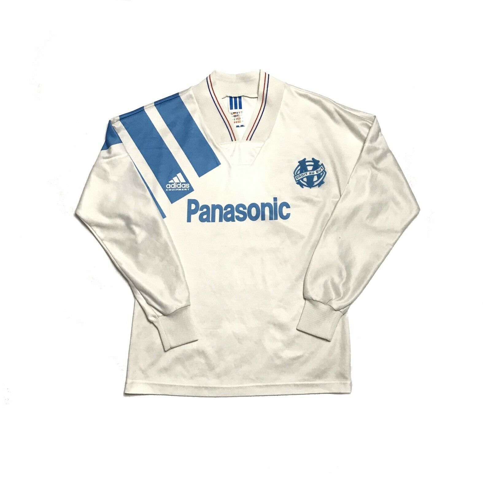 Men adidas Olympique Marseille Home 1991 Maglia Maillot Soccer Trikot Shirt - $82.02