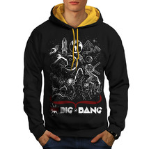 Wellcoda Universe Explosion Sience Mens Contrast Hoodie, Crazy Casual Jumper - £31.53 GBP