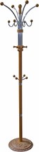 Oak Six-Foot Coat Rack With Chrome Accents From Ore International. - £91.89 GBP