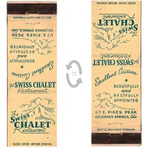 Vintage Matchbook Cover Swiss Chalet Restaurant Colorado Springs &#39;50s Pikes Peak - £7.73 GBP