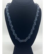 Black and Blue Spiral Kumihimo Necklace - $100.00