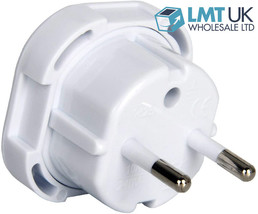 Europe Travel Adapter - UK to EU Euro European adaptor White Plug 2 Pin - $4.91