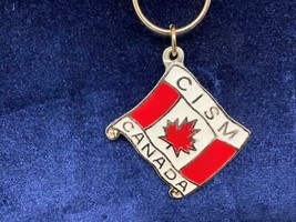 Vintage Souvenir Keyring Cism Imsc Keychain Canada Ancien Porte-Clés Maple Leaf - £12.76 GBP