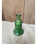 Vintage Miniature Green LIBERTY BELL Bottle Embossed TAIWAN - $19.13 CAD