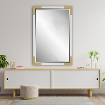 Chloette Large Two-Tone Iron Framed Vanity Wall Mirror - £677.34 GBP