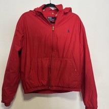 VTG Polo By Ralph Lauren Med Mens Red Fleece Lined Long Sleeve Full Zip Jacket - £34.10 GBP