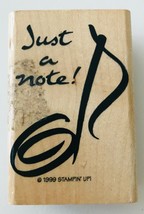 Just a Note Rubber Stamp from Stampin Up with Eighth Note 2.5 x 1.75&quot; 1999 - £1.95 GBP