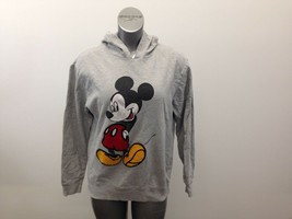 Disney Mickey Mouse Hoodie Women’s Medium Gray Graphic Long Sleeve Cotto... - $6.34