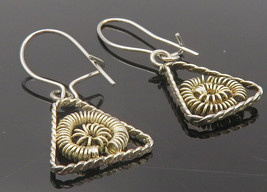925 Sterling Silver - Vintage Wire Twist Swirl Design Dangle Earrings - ... - $448.11 MXN