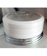 Vintage Puritan Polished Chrome Milk Glass 10&quot; Drum Ceiling Light Fixtur... - $48.90