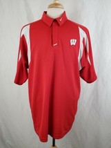 Nike Wisconsin Badgers Polo Shirt XL Embroidered Logos Polyester Knit Re... - £13.58 GBP