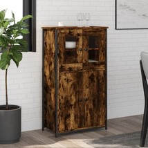 Industrial Rustic Smoked Oak Wooden Large 2 Door Home Kitchen Storage Cabinet  - £102.35 GBP