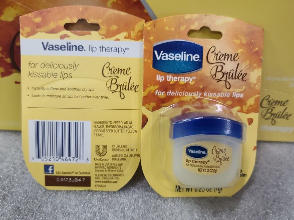 Lot of 3 Vaseline Creme Brulee Lip Therapy For Deliciously Kissable Lips 0.25oz - $9.40