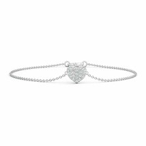 Authenticity Guarantee 
ANGARA Round Natural Diamond Heart Chain Bracelet in ... - £604.36 GBP