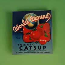World Around Tomato Catsup Uncirculated Can Label G.b Paulk Gro Opp, Al - €8,67 EUR