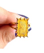 Lady Fortuna Gold Ring, Suisse gold bar encased in 14k yellow gold ring - €499,34 EUR+