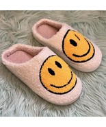 Smiley Face Slippers Womens 5.5 / 6 Cream Yellow Slip On House Shoes - €12,89 EUR