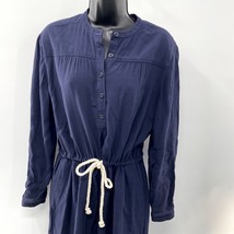 J Crew Factory Womens Navy Blue Drawstring Long Sleeve Shirt Dress Size Small SM - £18.16 GBP