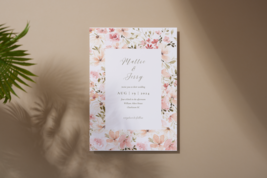 Editable Templates | Floral Pink Wedding Invitation | Floral Invitations |  Inst - £6.36 GBP
