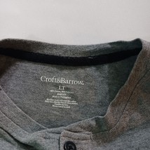 Croft & Barrow RN#73277 Men's Gray Cotton Blend Henley Shirt Long Sleeve Sz LT image 3