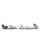 Metzke Pewter Merry Christmas Sign Hand Crafted Pewter Cavalier King Cha... - $30.00