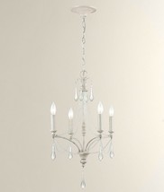 HORCHOW Chandelier French Restoration Farmhouse Vintage White Beaded Crystals - £265.45 GBP