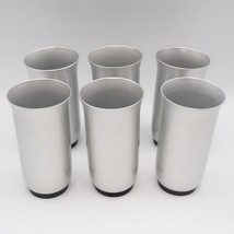 Mid Century Modern 6 Vtg Aluminum Flare Top Tumblers Cups Glasses - £42.44 GBP