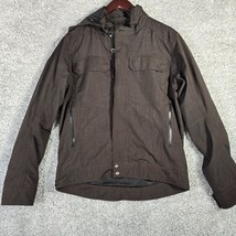 NAU Jacket Mens Small Brown Full Zip Hooded Outdoors Flaws - $34.60