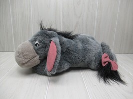 Disney Store Gray Eeyore plush Winnie the Pooh beans floppy detachable tail bow - $20.78