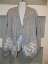 Blush &amp; Bloom Gray Snowflake Draped Cardigan Sweater Size S Girl's NEW - $35.00
