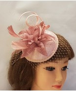 PINK FASCINATOR, Shade of Blush Pink/ROSE  Hat fascinator # Feather hat fascinat - $44.99