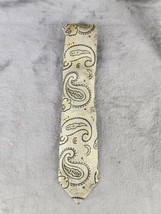 Manzini Neckwear Mens Silk Tie Yellow Paisley One Size Classic Designer - £78.40 GBP