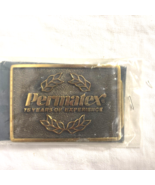 Permatex 75 Year’s Anniversary Belt Buckle Brass 3 1/2 x 2 1/2&quot; - £11.82 GBP