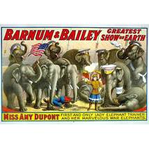Buell &quot;Barnum &amp; Bailey&quot; Vintage Miss Amy Dupont Gloss Poster | 16&quot;x24&quot; - $23.99