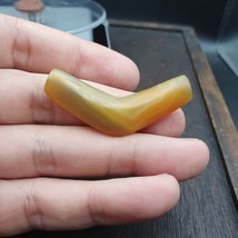 Rare Antique Yemeni Old Crystal Agate Middle Eastern yellow Agate Bead -Y3 - £38.55 GBP
