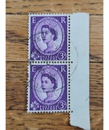 Great Britain Stamp Queen Elizabeth II 2d Used Violet 322d Strip of 2 - $1.99