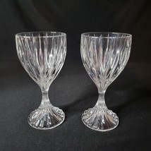 Set Of 2 Mikasa Park Lane Crystal Hock Wine Glasses 6 1/4&quot; Tall Vertical Lines - £21.89 GBP