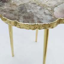 Smoky Grey Agate Organic Edge Side/Coffee Table - $264.00+