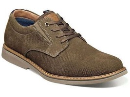 Nunn Bush Otto Plain Toe Oxford Walking Shoes Suede Lightweight Mocha 84962-216 - £78.63 GBP