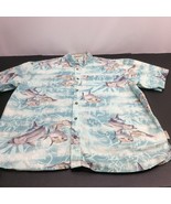 Columbia River Lodge Men Sz XL Sportswear Blue Fishing Button Up Shirt V... - £11.55 GBP