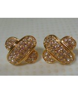 Vintage JOAN RIVERS Pave Rhinestone Pierced Earrings - $103.01 CAD
