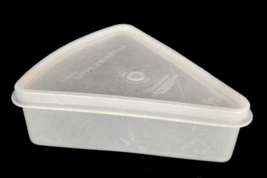 Vintage Tupperware Pie Slice Keeper with Lid 268-14 Clear White - £4.20 GBP