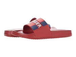 Men&#39;s Tommy Hilfiger Designer Striped Slippers Romey Slide Sandals (Red, 9 M) - £21.88 GBP